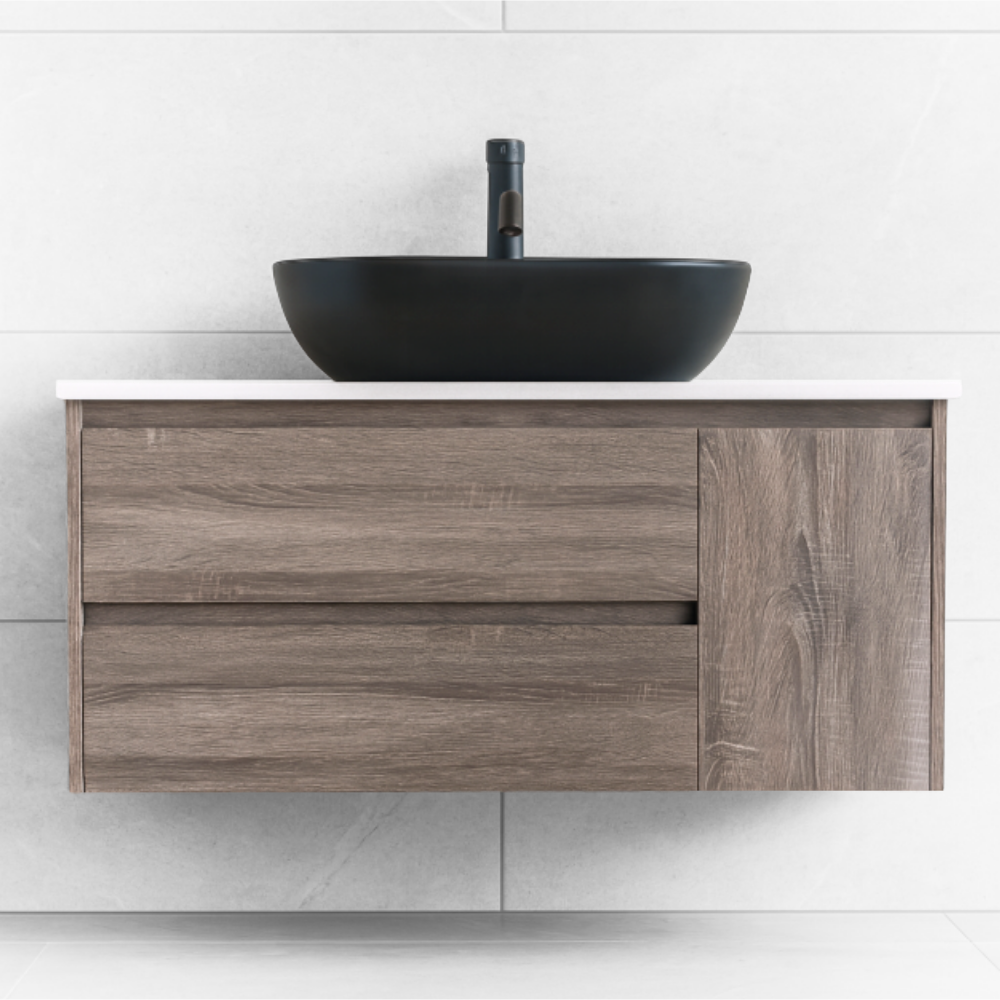 1200mm Wall Hung Vanity with 2 Drawers and Cabinet Door BC1246-2-H303 Wenge